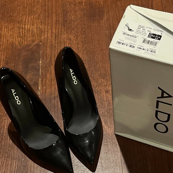 Aldo Shoes - Aldo Patent Leather Black Stessy Heels